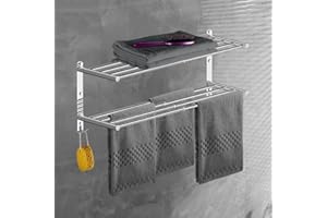 HONPHIER Portasciugamani Regolabile 43-78CM Porta Asciugamani Bagno Portasciugamani Muro Acciaio Inossidabile SUS304 Cromo Lucido