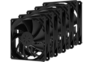 upHere Ventilador de chasis de 120mm negro Silencioso de Flujo de aire elevado Computadora Conector de 3 Pines,Cinco Paquetes NK12BK3-5