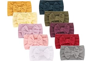 DRESHOW 10 Paket Pannband för Nyfödda Bebisar i Nylon med Rosetter Hårtillbehör för Flickor
