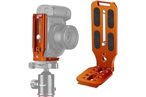 NEEWER Soporte en Forma de L Placa QR Vertical Cámara DSLR Universal Soporte en L con Base Arca de Tornillo de 1/4" Compatible con DSLR dji Ronin Zhiyun Weebill Nikon Canon Sony Panasonic(Naranja)