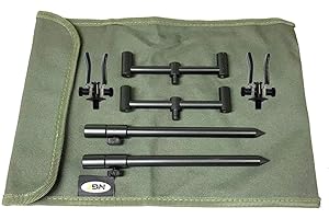 LIDSTERS FISHING SUPPLIES 2 ROD ALI SHORT BUZZ BAR SET BLACK WITH BAG + 2 RESTS CARP FISHING TACKLE