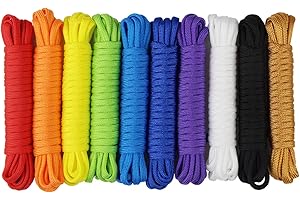 ‎AUFODARA 10 Farben Paracord Armband Schnüre Fallschirmschnur Survival 7 Strängen Nylon Seil 550 DIY Handgemachte Webart für Armband, Schlüsselanhänger, Anhänger, Hundeleinen, Zeltseil, Paracord Accessoires