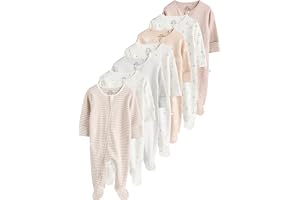 NEXT Nyfödda unisex 7-pack babypyjamasar med tvåvägsdragkedja