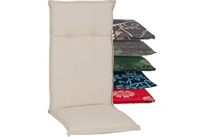 Beo Barcelona nakładki na krzesła ogrodowe z wysokim oparciem, odporne na działanie wody, wyprodukowane w UE, odporne na działanie promieni UV, plamoodporne i nadające się do prania, oddychające nakładki na krzesła z wysokim oparciem w kolorze beżowym