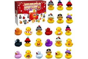 HUJINKAN Advent Calendar 2023 Rubber Duck, 24 Days Upgraded Mini Ducks | Kids & Adults Countdown Gifts To Christmas, Cute Bath Yellow Ducks For Girls Boys Child Ideal Diy Toy Party Favor