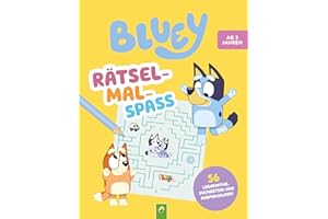 Bluey Rätsel-Mal-Spaß: Rätseln und Ausmalen mit Bluey, Bingo und ihren Freunden | Ab 3 Jahren