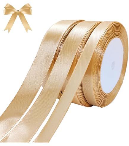 Präsent Pattberg Geschenkband Gold – 20 M, 40 Mm Breite, Glänzendes Dekoband Zum Verpacken & Basteln