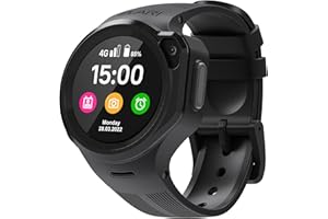 Elari 4G Kinderuhr mit GPS und Anruf Funktion GPS-Tracker Kind Jungen und Mädchen Wasserdicht, Bidirektionale Audio und Video Anrufe, SOS, Anti-Verlorenen Alarm, Kamera, MP3 KidPhone 4GR (Schwarz)