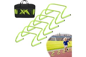 CEEDIR 6er Set Speed/Agility Training Hürden Höhenverstellbar 20/30 cm Trainingshürden Fußball Multi-Sport Trainingshilfe Koordinationstraining Beweglichkeits für Kinder Grün