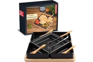 Moritz & Moritz Zestaw czarnych misek do serwowania w tym. łyżka i szczypce - Zestaw misek do tapas, małe miski do dipów, miski na przekąski i miski na tapas