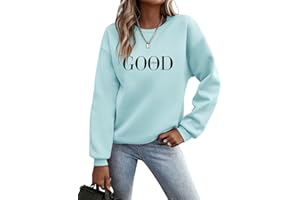 TrendiMax Pullover Damen Herbst Übergangs Sweatshirt Briefe Drucken Rundhals Langarm Pulli Locker Casual Oberteile Streetwear Sweatshirts ohne Kapuze