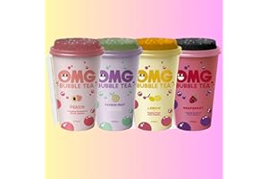 SERENDIB OMG Bubble Tea | A Taste Sensation in Every Sip | (Variety Pack of 4-1 Cup each from Raspberry, Passion Fruit, Lemon and Passion fruit flavours)