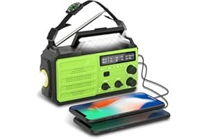 YEMMERT Kurbelradio mit Handyladefunktion Solar,Tragbar Dynamo Solar Radio mit AM/FM,Eingebaute 8000mAh Wiederaufladbare Batterie,LED Taschenlampe & Leseleuchte,SOS Alarm,Kompass für Camping Ourdoor