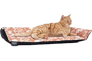 bo&flash Katzenliege für die Fensterbank San Francisco Emmelie – Hochwertiges Katzenbett – Waschbares Katzenbett 62 × 27 × 10 cm – Katzenkissen – rutschfeste Unterseite - Cat Bed