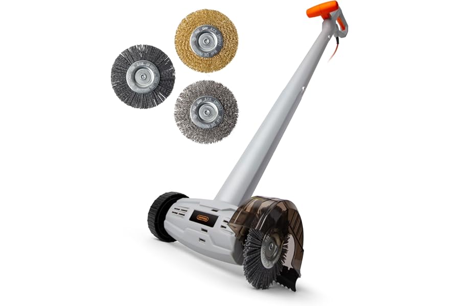 VonHaus Weed Remover Corded – Grout, Driveway, Patio, Stone, Wood, Paving Electric Cleaner/Sweeper Machine – 150W, 3 Interchangeable Brushes, Lightweight, Low Noise, Durable