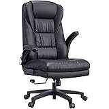 Hbada Ergonomic Executive Office Chair, High-Back PU Leather Swivel Desk Chair, Extra Padded Armrest Large Seat, Adjustable H
