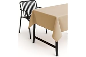 texpot Garden Tablecloth 90 x 90 cm in Sand with Linen Look Lotus Effect Stain Protection Non-Iron Tablecloth