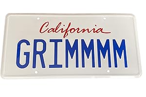 SUPER6PROPS GRIMMMM Mythic Quest Ravens Banquet Ian Grimms Dodge Challenger Prop License Plate Embossed on Aluminium 300mm x 150mm