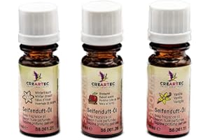ARTIDEE CREARTEC Seifenduftöl Set Winter - bestehend aus Wintertraum, Bratapfel & Vanille - Seifenaroma zur Herstellung von individuell duftenden Seifen, Badekugeln, uvm. - Vegan - 3x10ml - Made in Germany