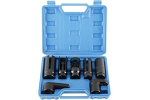 FreeTec 7 piezas Llave Sonda Lambda, 22/27/29mm Vaso Sonda Lambda, Juego Llave Sensor Oxigeno Vasos Extractor Herramientas Lambda para Auto