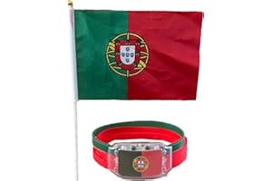 Coupe du Monde 2022 - Bracelet lumineux et drapeau miniature aux couleurs du Portugal
