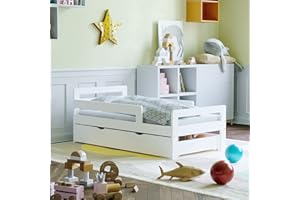 Junior Vida Taurus Wooden Bed Toddler Solid Pine Wood Children Kids Junior Bed Frame White