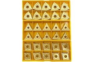 Ruimou 30 cuchillas de metal intercambiables de carburo CNMG 431 + WNMG 431 + TNMG 331 para soporte de herramientas de torneado de torno