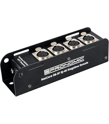 Pronomic NetCore SB-3F/SP-3M Set - multicore solution with stage box (4 XLR female) and cable (4 XLR male) for analog or digital signal transmission via network cable