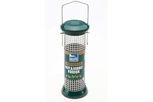 RSPB Premium Hanging Nut Feeder, Easy Clean, Aluminium, 9-inch, peanut. supporting RSPB charity. Wild bird, for use in gardens & outdoors pouches