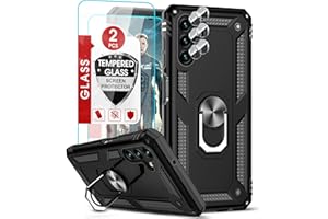 LeYi Etui do Samsung Galaxy A04/A04s/A13 5G/M13 5G i 2 osłony ekranu ze szkła hartowanego i 2 osłony obiektywu aparatu, wojskowy ochronny silikon, odporne na wstrząsy, wytrzymałe etui na telefon,