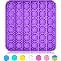 Boniry Autism Special Needs Pop It Push Pop Silicone Bubble Fidget Square Sensory Toy for Kids and Adults (Purple)