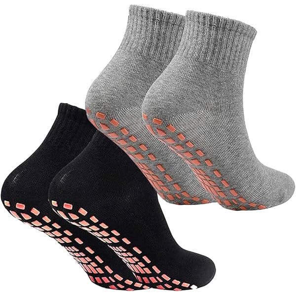 Chaussettes Antidérapantes HAOXYO 2 Paires - Yoga, Fitness, Bout Renforcé Avec Grips Silicone