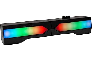 RED5 Bluetooth Light Up Sound Bar Detachable RGB LED USB Colour Changing Speaker