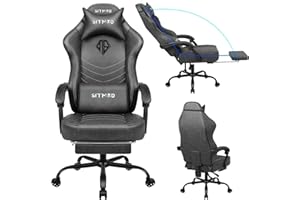 SITMOD Silla de videojuegos para adultos, silla ergonómica de videojuegos con reposapiés, sillas de trabajo de carreras de computadora con soporte lumbar y reposacabezas, sillas reclinables ajustables de