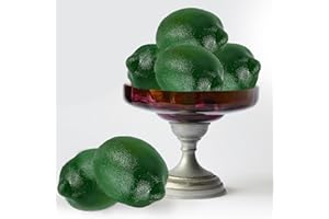 Tuxiaobu Limone verde finto, 6 limoni verdi in plastica sintetica, decorazione di frutta artificiale