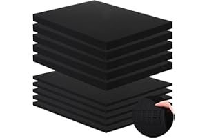 LOLYSIC 10PCS Pick and Pluck Foam, Pre-cut Tool Box Foam Inserts, High Density Square Foams Cube for Tool Boxes Camera Cases Drawer Insert DIY Tool Storage (5pcs 400x300x25mm, 5Pcs 400x300x10mm)