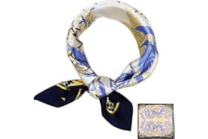 ZhaoCo 100% Natürliche Maulbeerseide Schal, 53x53cm Seidentuch Grafikdruck Klein Weich Quadratisch Seidenschal für Damen