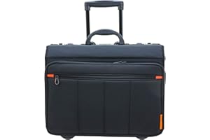 DAVIDT'S Großer Pilotenkoffer Trolley mit 17 Zoll Laptop-Fach, 30 Liter Schwarz Bowatex