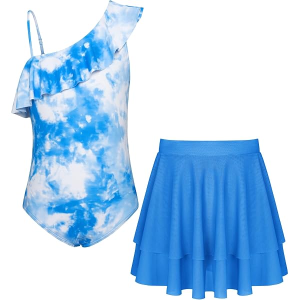 GRACE KARIN Maillot Bain 2 Pièces Fille - Robe Et Slip Pour 6-14 Ans