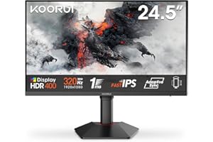 KOORUI G2511E 25 Inch Gaming Monitor,320Hz, IPS, Full-HD 1080P, 1ms, Adaptive Sync, Lifting Adjustable, VESA Mountable, HDMI/DP, Low Blue Light, 99% SRGB