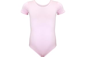 Aquarti Girls' Ballet Leotard Short Sleeve Dance Bodysuit