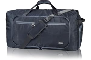 Fmeida Sac de Voyage Pliable, 65L Sac de Sport Homme Femme, Sac Weekend Imperméable avec Compartiment à Chaussures, Sacs de Voyage avec Bandoulière Sac de Gym pour Camping Randonnée Voyage (Gris)