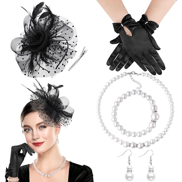 Copricapo Con Velo Nero A Rete – Fascinator Con Strass Per Donna – Per Matrimonio, Tea Party, Addio Al Nubilato - 5
