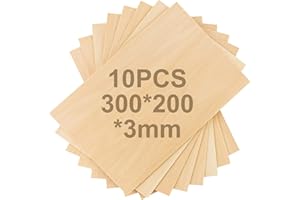 APOMOONS Balsa drewniana sklejka, 300 x 200 x 3 mm, 10 szt., modelarstwo, grawerowanie laserowe, malarstwo, sztuka palenia drewna, 10 szt