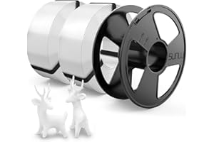 ‎SUNLU SUNLU PLA+ Filament MasterSpool, PLA Plus 3D Drucker Filament mit wiederverwendbarer Spule, 2KG 3D Druck PLA+ Filament 1.75mm, Neatly Wound, Maßgenauigkeit +/- 0.02mm, Weiß+Weiß