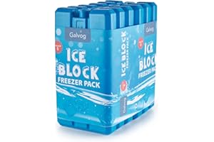 Galvog® Ice Packs/Freezer Blocks 200mlx6 for Cool Boxes/Lunch Bags - Reusable Slim Cooler Accessory with Advance Cooling Technology - for Picnic Camping Beach Trip