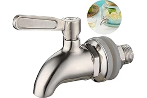 DXIA 304 Stainless Steel Beverage Dispenser Replacement Spigot, Juice Cold Drink Wine Barrel Faucet, Fits 5/8 inch Opening, for Home Brew Barrel Fermenter, Wine Beer Beverage Juice Dispenser