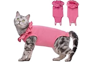 Yeapeeto Katzen-Body nach Operationen, Erholungsanzug für Katzen, Katzenspay Recovery Suit E Collar Alternative Bauchwunden verhindern Lecken für Kätzchen, atmungsaktive Kleidung (M, Pink)