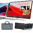 kakuka 14" Laptop Screen Extender, 1080P FHD Dual Portable Monitor for 13”-17.3” Laptop, HDMI/USB-A/Type-C Plug and Play for Windows/Mac/Android/Chrome/Switch, Speakers & Kickstand, for Remote Work