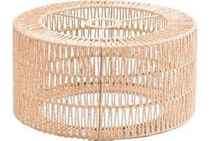 Colcolo Paper Rope Lampshade Boho Lampshade Boho Pendant Lamp Shade Handwoven Lamp Shade for Kitchen Island Teahouse Dining Room Cafe - Large
